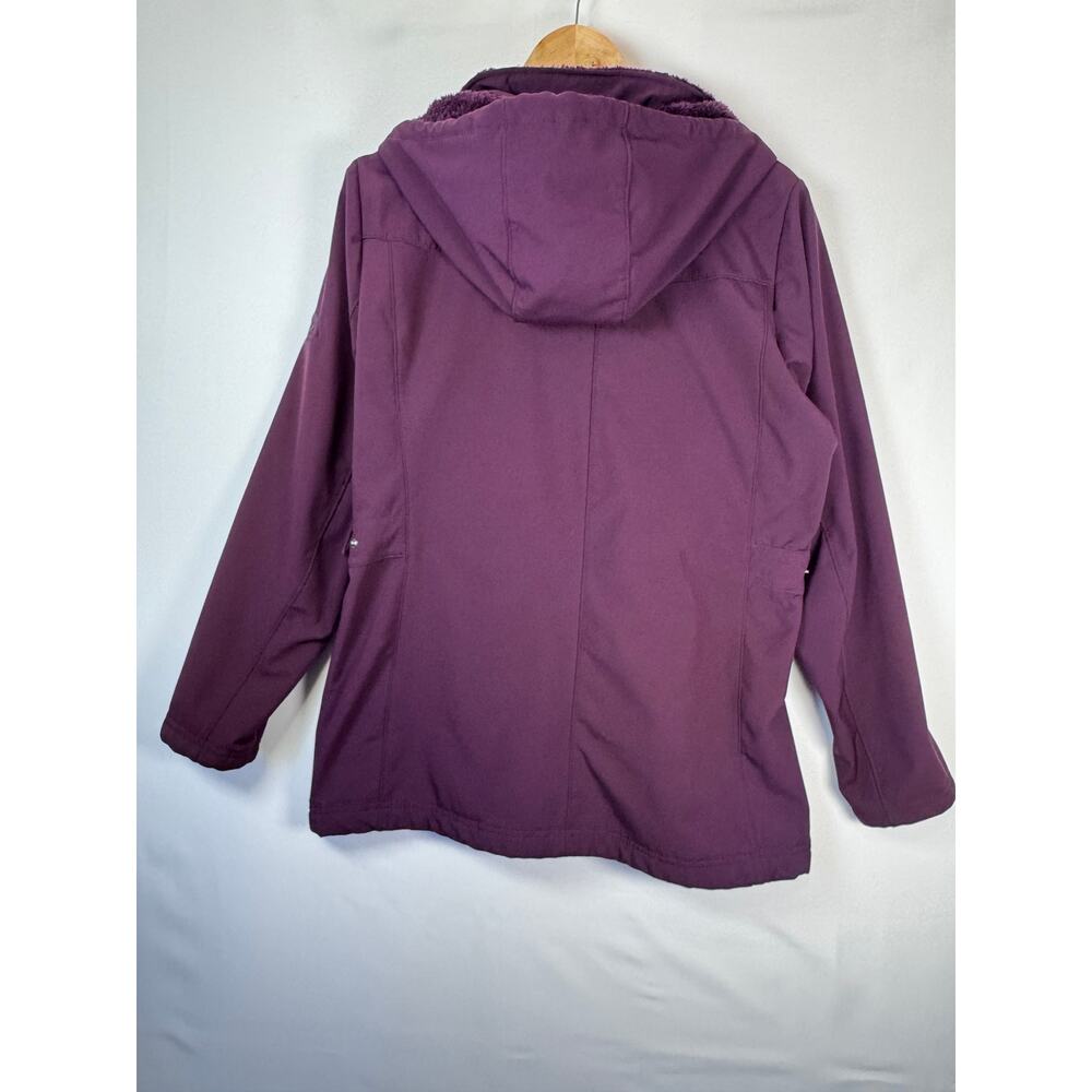 ZeroXposur Women's Softshell Jacket XL Purple Faux Fur Lined Hooded Winter - Picture 6 of 11